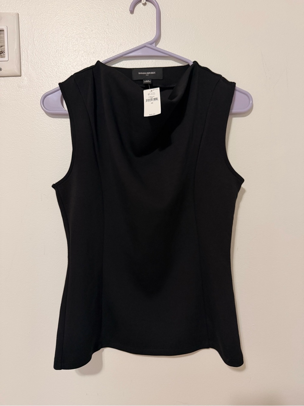 Banana Republic Black Sleeveless Cowl-Neck Tank